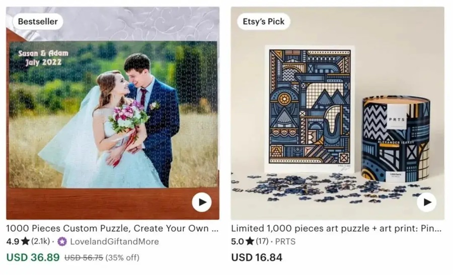 Etsy跨境平臺pod定制拼圖